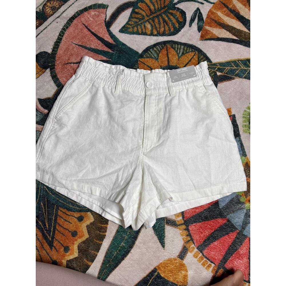 Hollister White Linen Ultra High-Rise Soft Shorts NWT- Medium